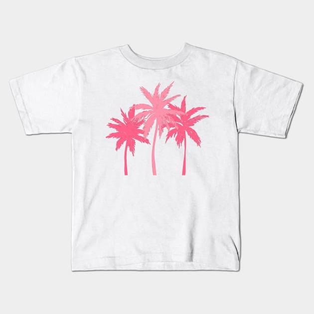 Cute pink palm trees Kids T-Shirt by MinimalAnGo